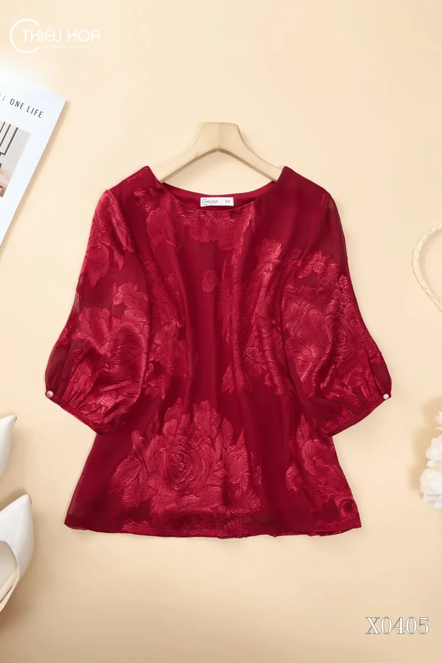 Áo Voan Cao Cấp Thiết Kế AN5X0405 - Áo Trung Niên Thiều Hoa