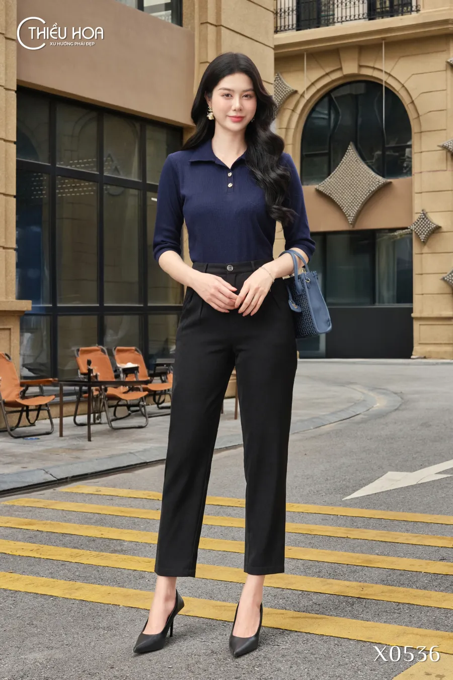 Áo Polo Thun Gân Cao Cấp Dáng Ôm Tay Lửng Cổ Nút Kim Loại Sang Trọng AN5X0536 – Thiều Hoa