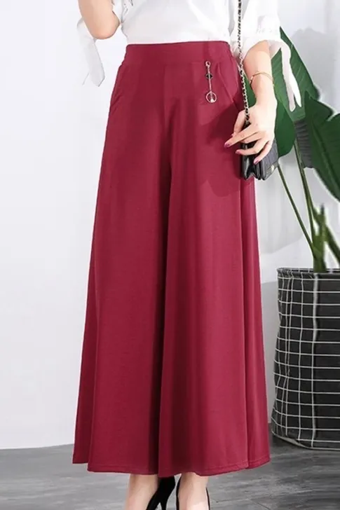 Quần trung niên suông nữ ống rộng nhiều màu sắc dễ phối, chất thun mềm mịn dễ chịu Thương hiệu Thiều Hoa K773