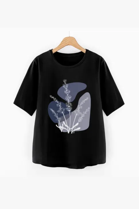 Áo Thun Trung Niên Nữ, chất liệu cotton thoáng mát co dãn tốt, hình in bắt mắt thương hiệu Thiều Hoa AN3T1146