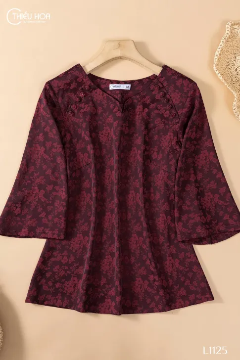 Áo Trung Niên Nữ thiết kế sang trọng quý phái chất liệu cao cấp mặc cực mát Thương hiệu Thiều Hoa AN3L1125