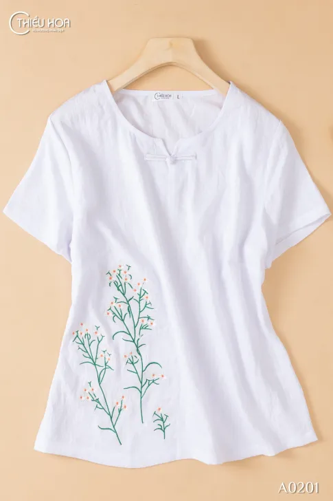 Áo Ngắn Trung Niên Linen AN1A0201 - Áo Trung Niên Thiều Hoa