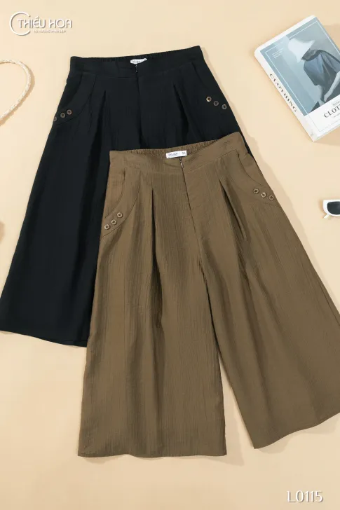 Quần ống suông nữ trung niên thiết kế chất liệu tơ mịn cao cấp mềm mịn, thoáng mát ThiềuHoa QD4L0115