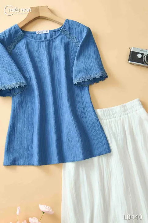 Áo kiểu trung niên thiết kế Chất liệu Đũi Sóng thoáng mát, co giản nhẹ thương hiệu Thiều Hoa AN4L0440