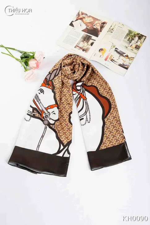 Khăn lụa dài cao cấp KH0090 - Khăn Choàng Thiều Hoa