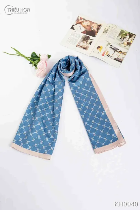 Khăn lụa satin dài cao cấp KH0040 - Khăn Choàng Thiều Hoa