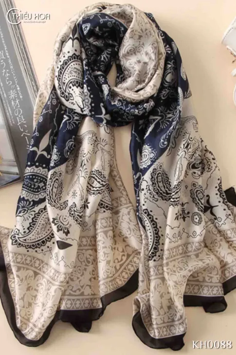 Khăn lụa dài cao cấp KH0088 - Khăn Choàng Thiều Hoa
