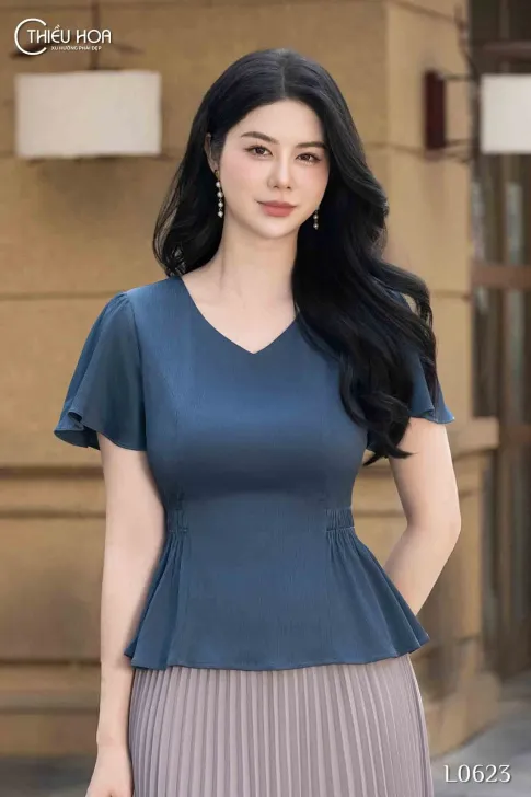 Áo trung niên thiết kế thanh lịch chất liệu Lụa thương hiệu Thiều Hoa AN4L0623