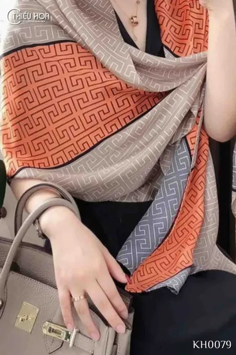 Khăn lụa dài cao cấp KH0079 - Khăn Choàng Thiều Hoa