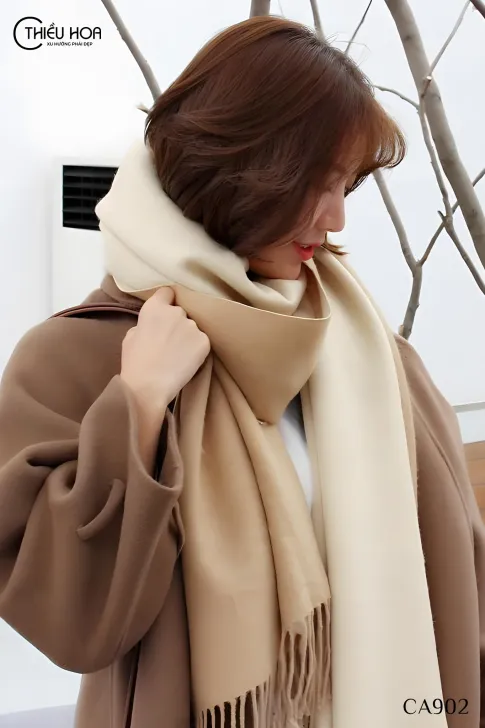 Khăn choàng CASHMERE TRƠN 2 MÀU CA902 - Khăn Choàng Thiều Hoa