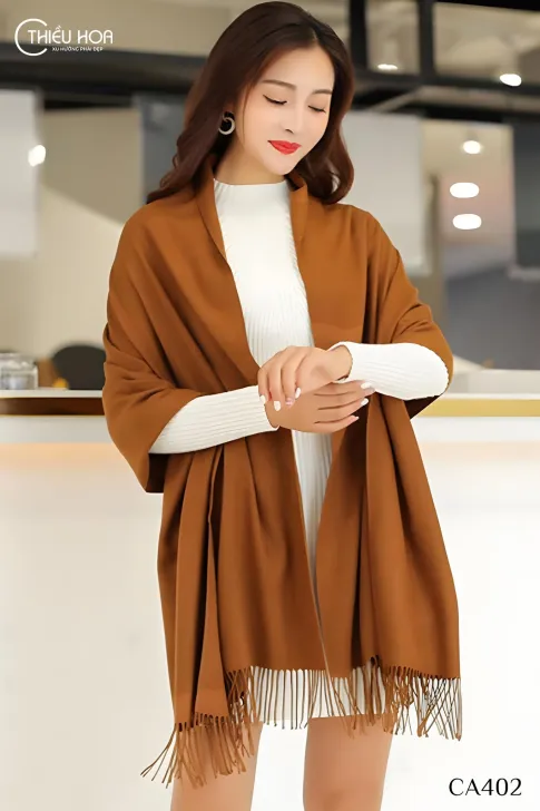 Khăn CASHMERE TRƠN CA402 - Khăn Choàng Thiều Hoa