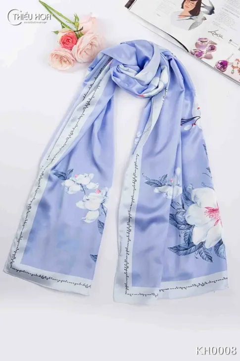 Khăn lụa dài cao cấp KH0008 - Khăn Choàng Thiều Hoa