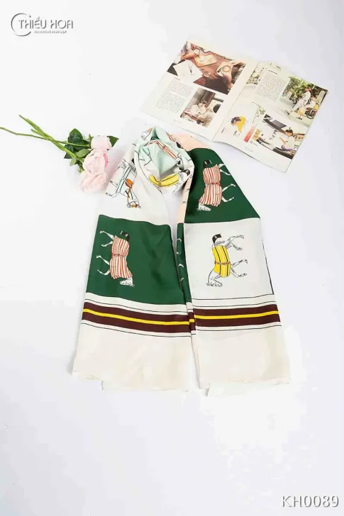 Khăn lụa dài cao cấp KH0089 - Khăn Choàng Thiều Hoa