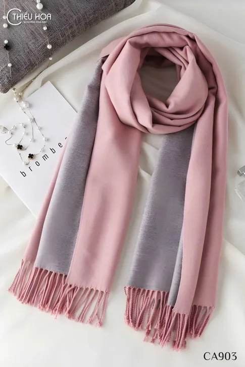 Cashmere hai mặt CA903 - Khăn Choàng Thiều Hoa