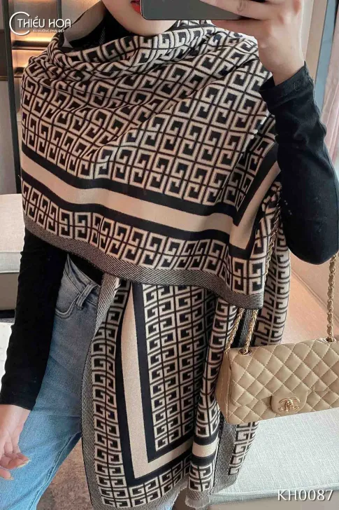 Khăn lụa dài cao cấp KH0087 - Khăn Choàng Thiều Hoa