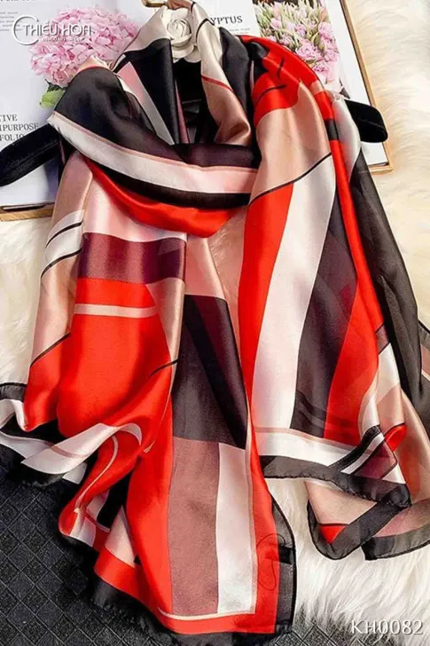 Khăn lụa dài cao cấp KH0082 - Khăn Choàng Thiều Hoa