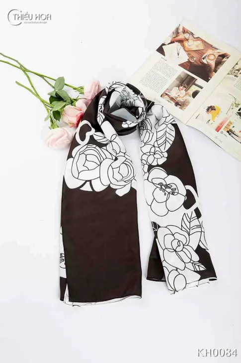 Khăn lụa dài cao cấp KH0084 - Khăn Choàng Thiều Hoa