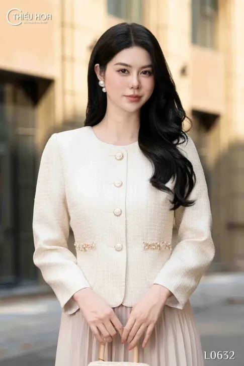 Áo trung niên khoác thiết kế trẻ trung sang trọng chất liệu Vải Dệt cao cấp thương hiệu Thiều Hoa AK4L0632