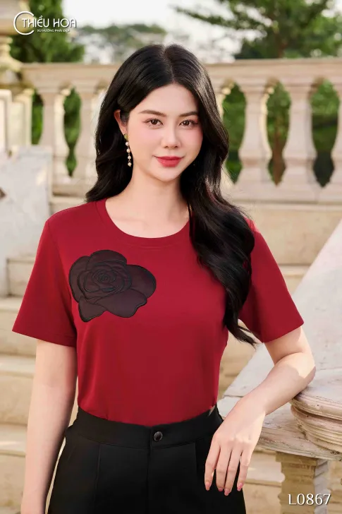 Áo trung niên thun thiết kế trẻ trung hiện đại chất liệu thun cotton thương hiệu Thiều Hoa AN4L0867
