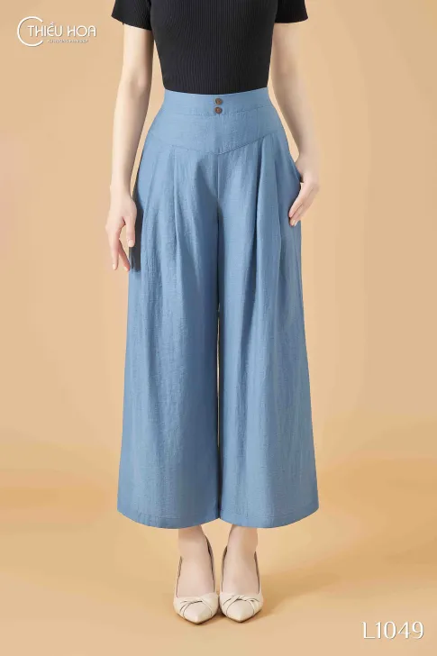 Quần trung niên thiết kế đơn giản dễ phối chất liệu Vải linen cao cấp thương hiệu Thiều Hoa QD4L1049
