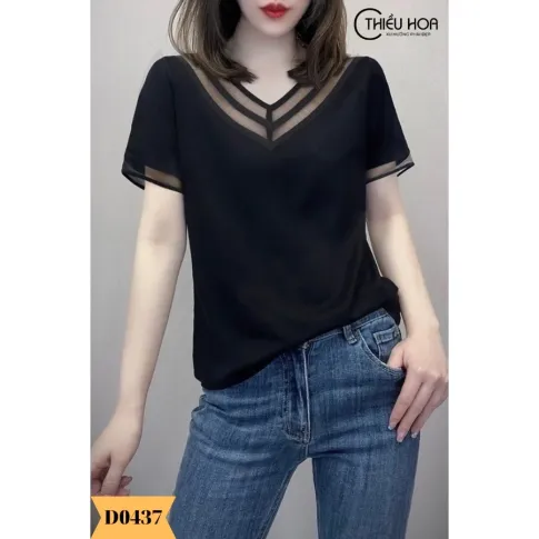 Áo thun cho nữ trung niên, chất liệu cao cấp, thiết kế đơn giản, hiện đại dễ phối đồ AN3D0437