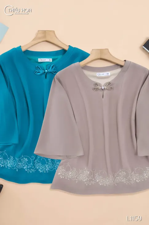 Áo thêu thiết kế AN4L1159 - Áo Trung Niên Thiều Hoa