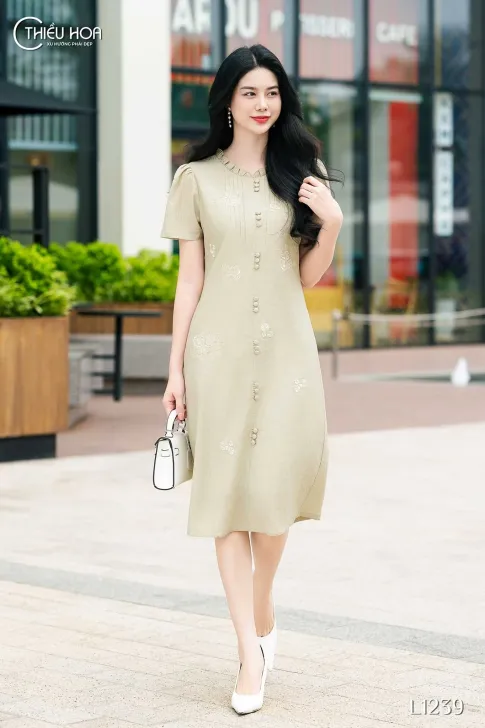 Đầm Suông Thiết Kế DD4L1239 - Đầm Trung Niên Thiều Hoa