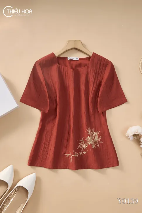 Áo Tơ Hàn Thiết Kế AN5Y0139 - Áo Trung Niên Thiều Hoa