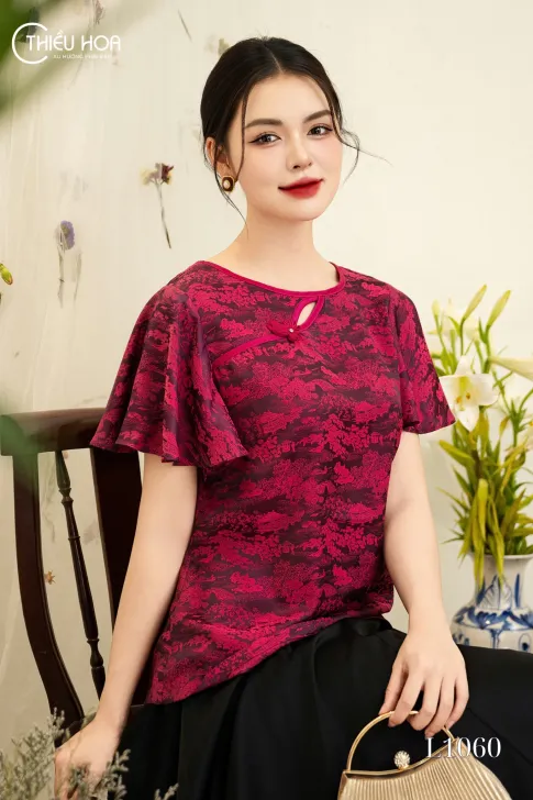 Áo Gấm Hoa Thiết Kế AN4L1060 – Áo Trung Niên Thiều Hoa