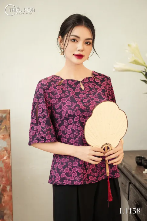Áo Gấm Thiết Kế AN4L1158 - Áo Trung Niên Thiều Hoa