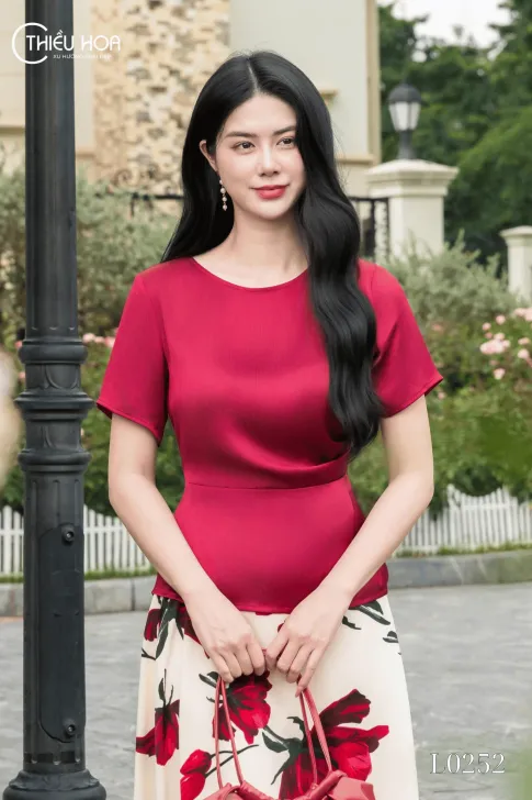 Áo Lụa Vân Sóng Thiết Kế AN5L0252 - Áo Trung Niên Thiều Hoa