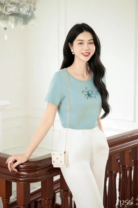 Áo Thun Thiết Kế AN4L1256 - Áo Trung Niên Thiều Hoa