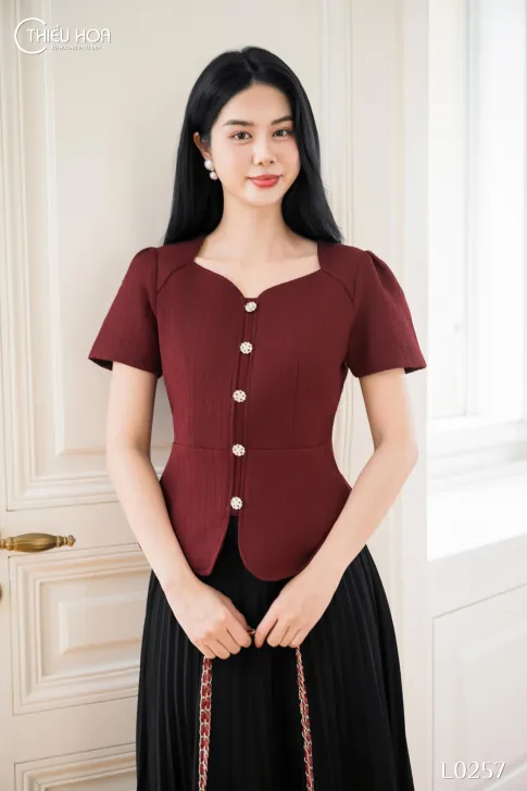Áo Vải Tweed Thiết Kế AN5L0257 - Áo Trung Niên Thiều Hoa