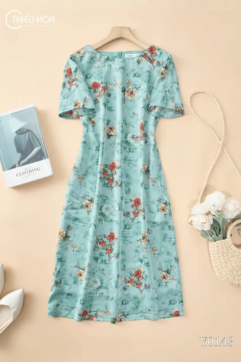 Đầm Lụa Hàn Cao Cấp Thiết Kế Thương Hiệu Thiều Hoa DD5Y0143