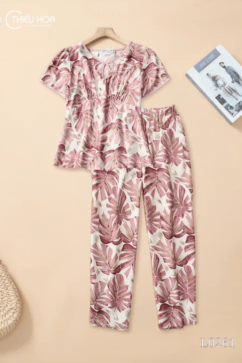 Đồ Bộ Trung Niên Thiết Kế Thoáng Mát Chất Liệu Linen Xô Hàn Mềm Mại Thương Hiệu Thiều Hoa DB5L0261
