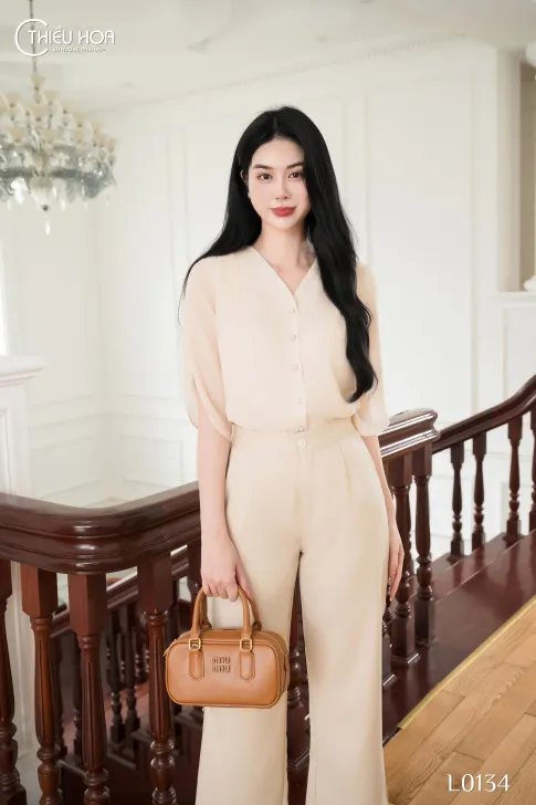 Áo Vải Tơ Thiết Kế AN5L0134 - Áo Trung Niên Thiều Hoa