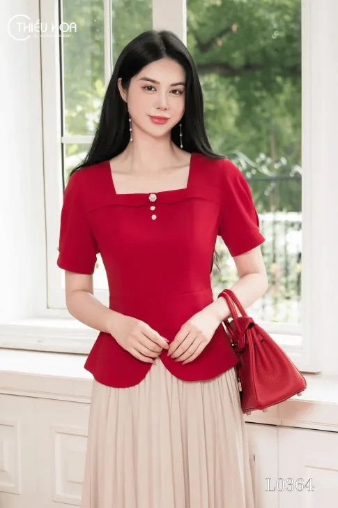 Áo Vải Xẹc Ý Thiết Kế  AN5L0364 - Áo Trung Niên Thiều Hoa