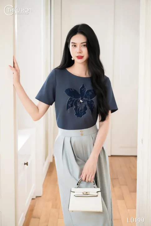 Áo Thun Gân Ý Thiết Kế AN5L0149 - Áo Trung Niên Thiều Hoa