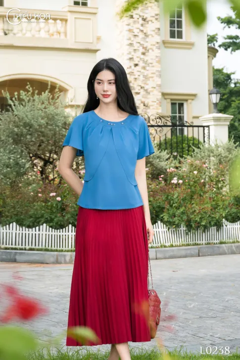 Áo Tằm Ý Thiết Kế AN5L0238 - Áo Trung Niên Thiều Hoa