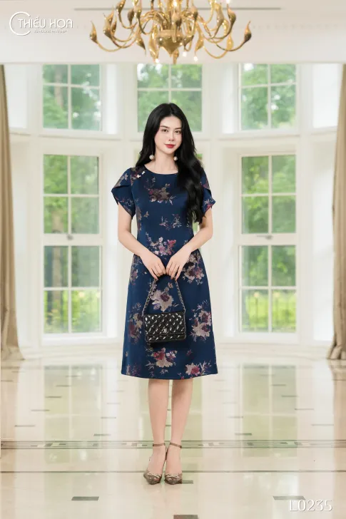 Đầm Lụa Xà Cừ Thiết Kế Cao Cấp Thương Hiệu Thiều Hoa DD5L0235