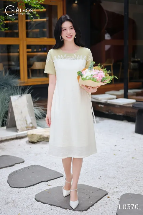 Đầm Linen Cao Cấp Thiết Kế Thương Hiệu Thiều Hoa DD5L0370