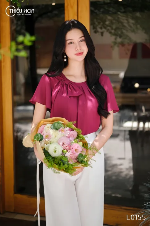 Áo Chiffon Thiết Kế AN5L0155 - Áo Trung Niên Thiều Hoa