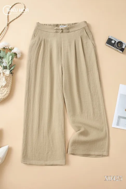 Quần Suông Đũi Linen Hàn Thiết Kế Thương Hiệu Thiều Hoa D5X0425