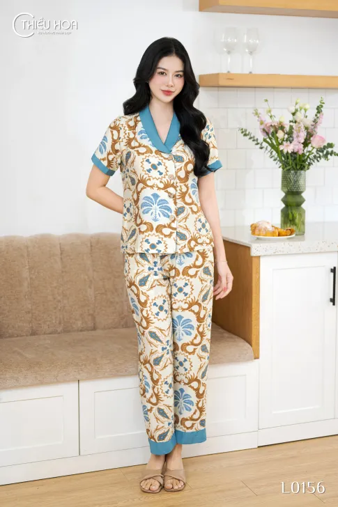 Đồ Bộ Trung Niên Thiết Kế Thoáng Mát Chất Liệu Linen Xô Hàn Thương Hiệu Thiều Hoa DB5L0156