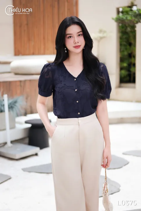 Áo Tơ Hoa Thiết Kế AN5L0375 - Áo Trung Niên Thiều Hoa