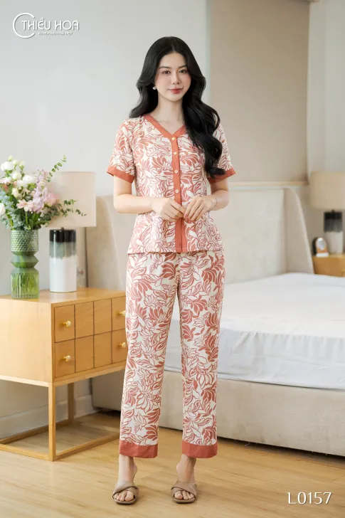 Đồ Bộ Trung Niên Thiết Kế Thoáng Mát Chất Liệu Linen Xô Hàn Thương Hiệu Thiều Hoa DB5L0157