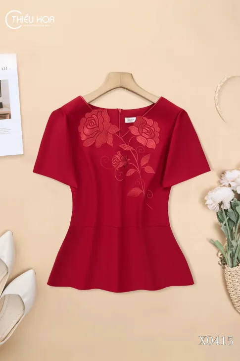 Áo Cotton Lạnh Hàn Quốc Thiết Kế AN5X0415 - Áo Trung Niên Thiều Hoa