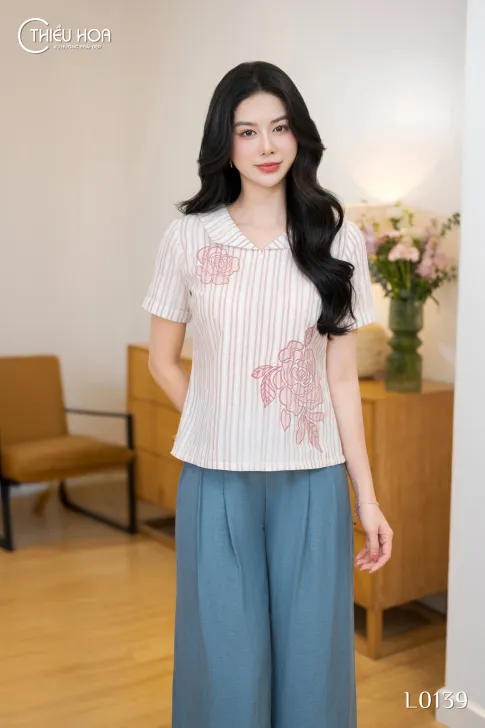 Áo Mộc Dệt Thiết Kế AN5L0139 - Áo Trung Niên Thiều Hoa