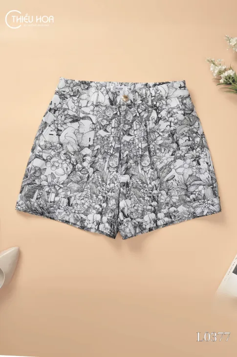 Quần Short Trung Niên Thiết Kế Chéo Thái Cao Cấp Thiều Hoa QN5L0377