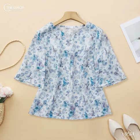 Áo Trung Niên Voan Tơ Thiều Hoa AN5Y0514 – Bay Bổng & Thanh Lịch